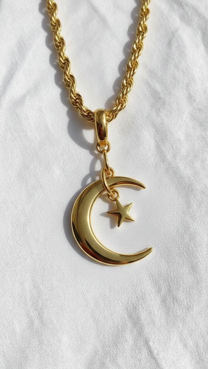 Crescent Star Necklace
