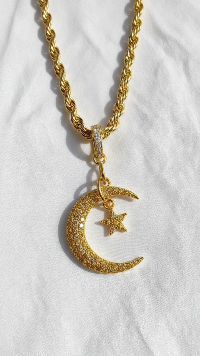 Crescent Star Necklace